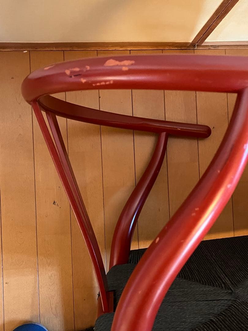 再値下げしました。北欧家具。カールハンセンの、Ｙチェア朱のラッカー仕上げ。