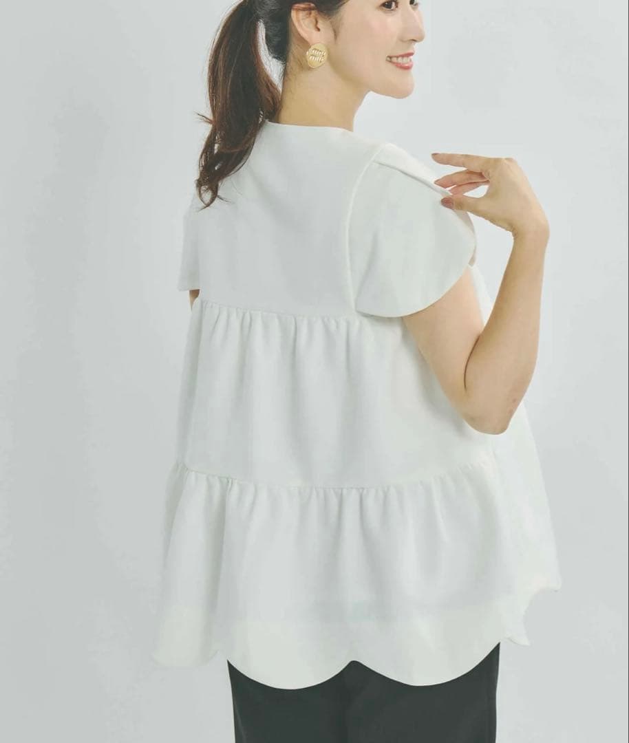 bitnabi ビンナビ　美人トップス ペタルスリーブ（ホワイト）　授乳服