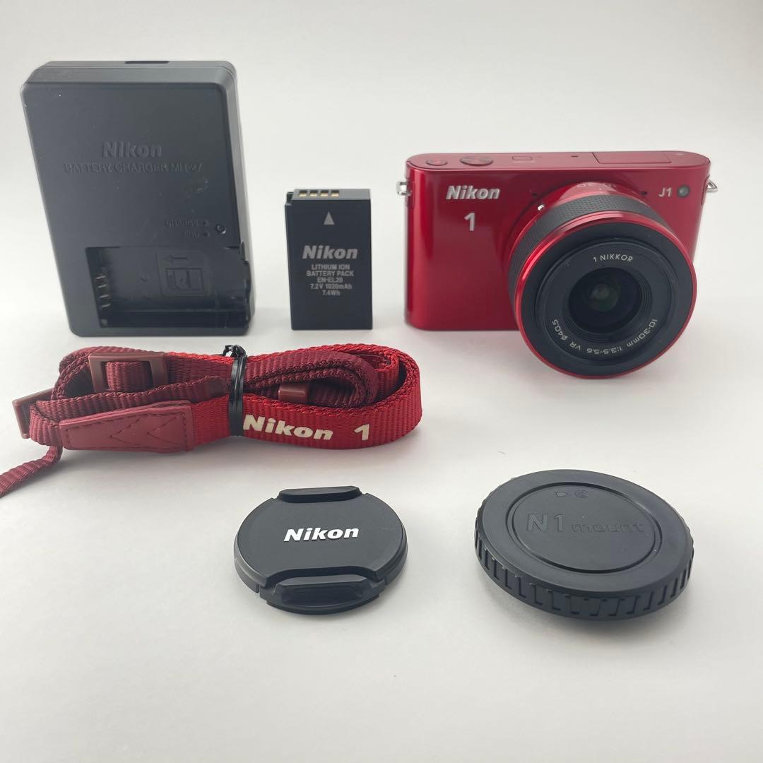 【ショット数600・返品保証】Nikon1 J1 レッド レンズキット