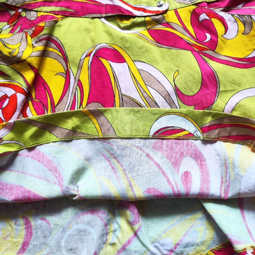 美品】Emilio Pucciエミリオプッチ半袖ミニワンピースイエローSサイズ