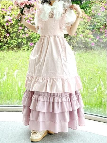 272◇カメオブローチフリルエプロン 黒 axes femme アクシーズ