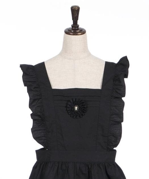272◇カメオブローチフリルエプロン 黒 axes femme アクシーズ