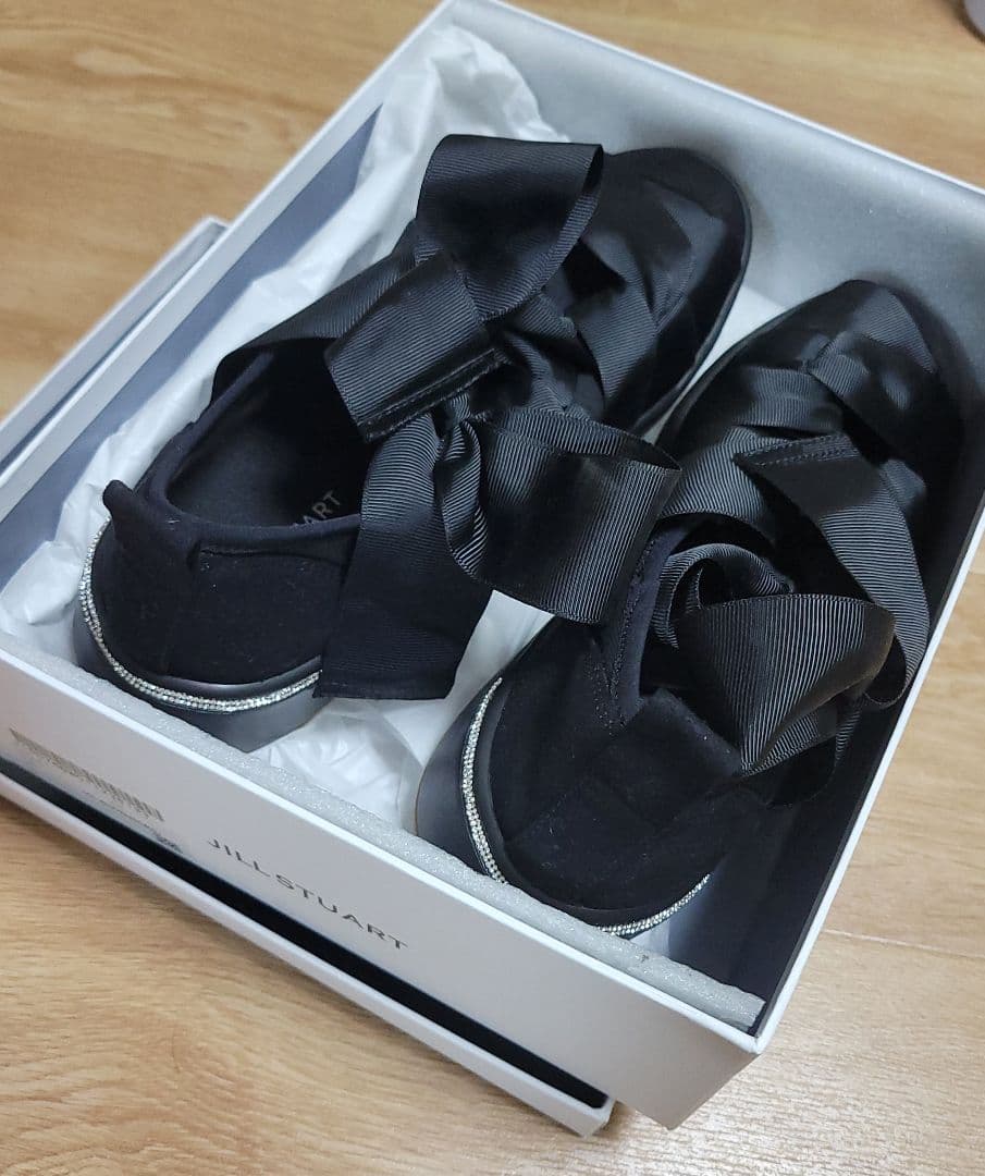 JILLSTUART リボン　モチーフ ストレッチ　スニーカー ブラック　ジル