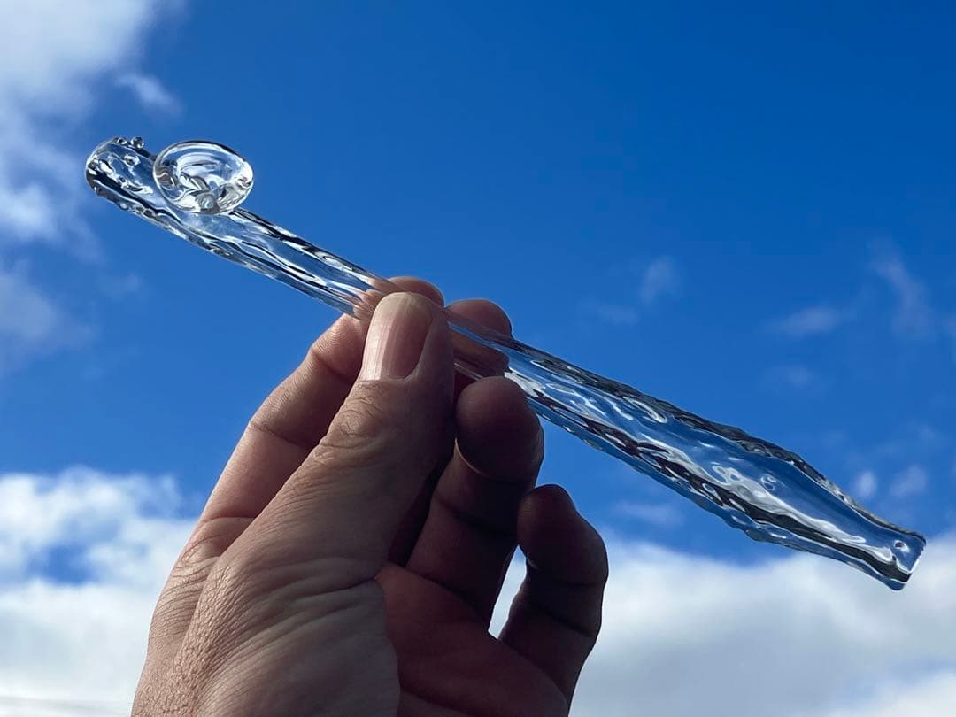 ギヤマン煙管 003- 氷晶（ひょうしょう）ガラスパイプ 約16cm - メルカリ