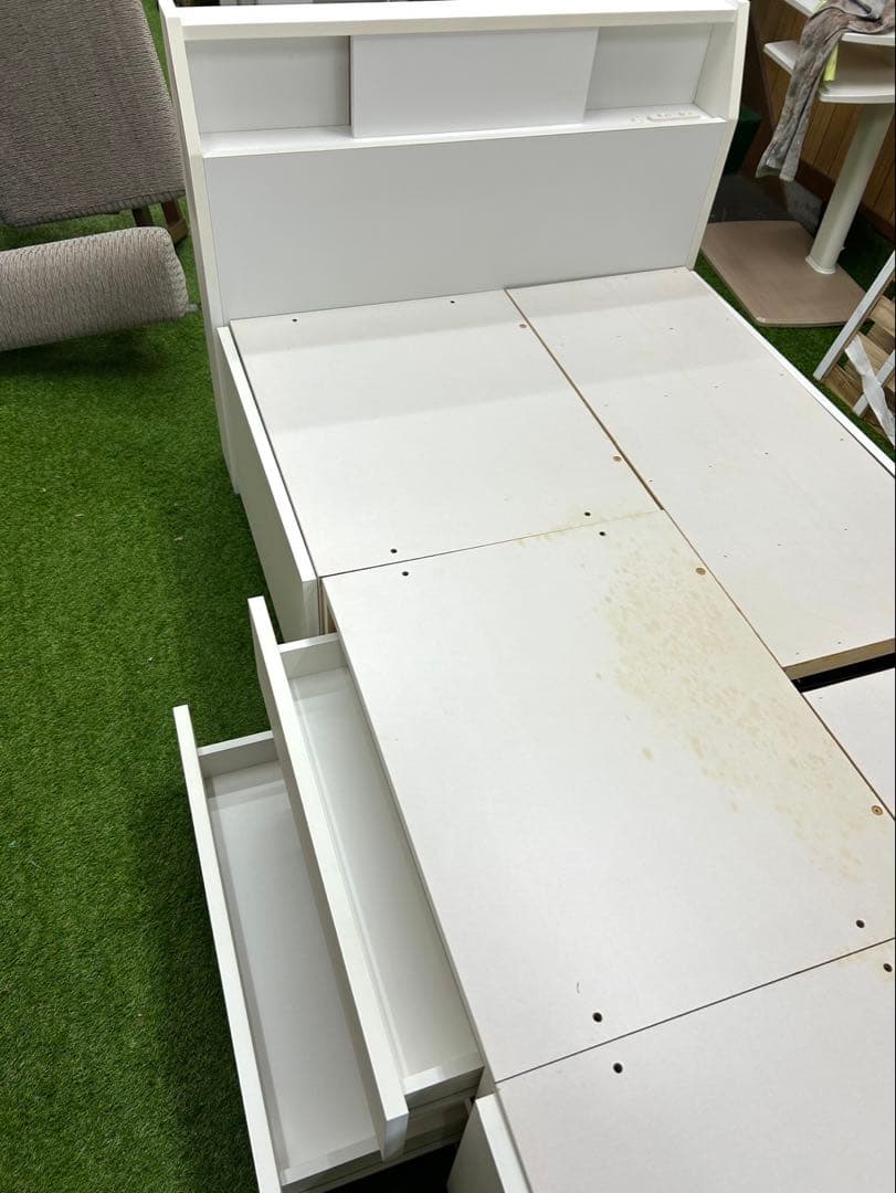 激安★ニトリ 収納付き シングルベットフレーム　白