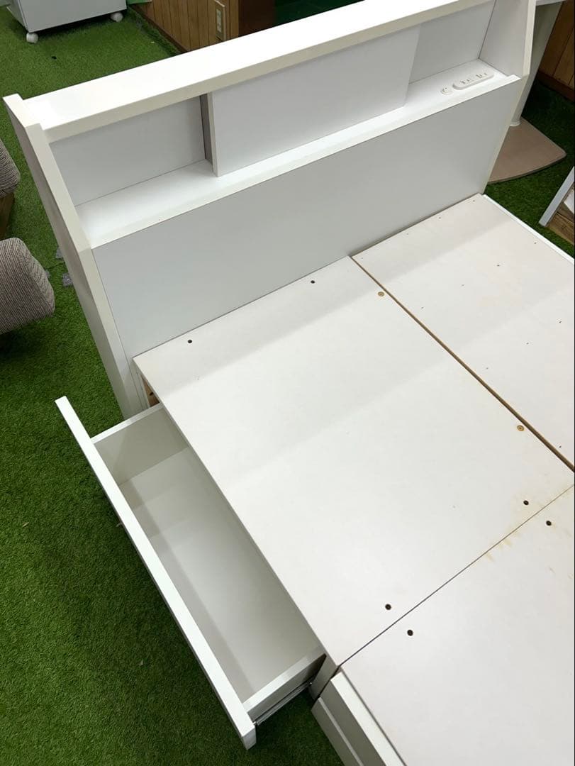 激安★ニトリ 収納付き シングルベットフレーム　白