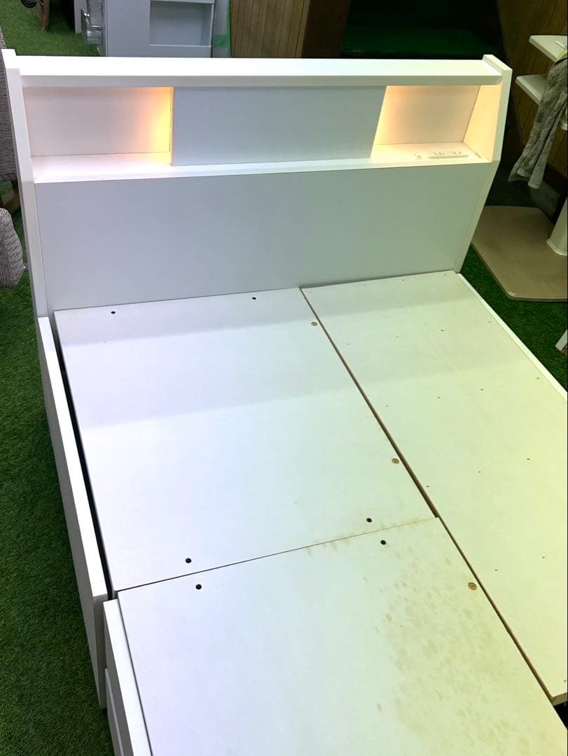 激安★ニトリ 収納付き シングルベットフレーム　白