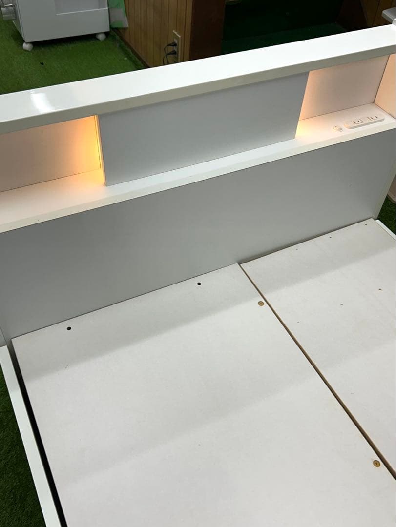 激安★ニトリ 収納付き シングルベットフレーム　白