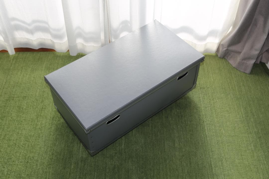 【中古】フタ・キャスター付き　収納ケース　幅84×奥46×高36　②