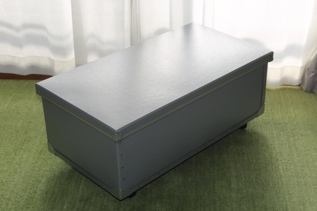 【中古】フタ・キャスター付き　収納ケース　幅84×奥46×高36　②