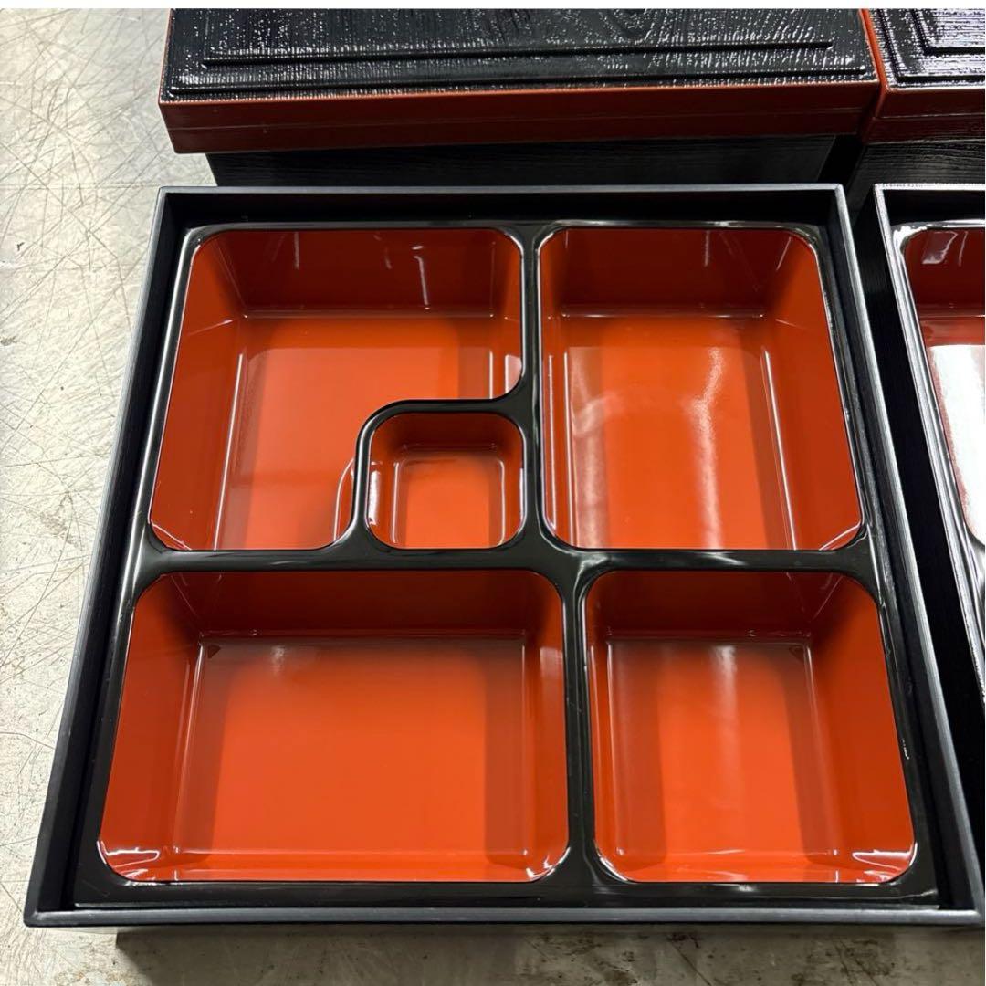 松花堂 弁当箱 幕の内 12セット 黒中赤 仕切り付 重箱 送料込み - メルカリ