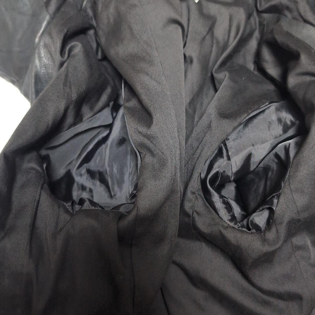 フォーバレー　レザージャケット　ライダースジャケット　ジップアップ　パーカー　黒