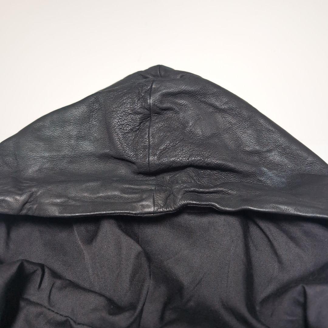 フォーバレー　レザージャケット　ライダースジャケット　ジップアップ　パーカー　黒