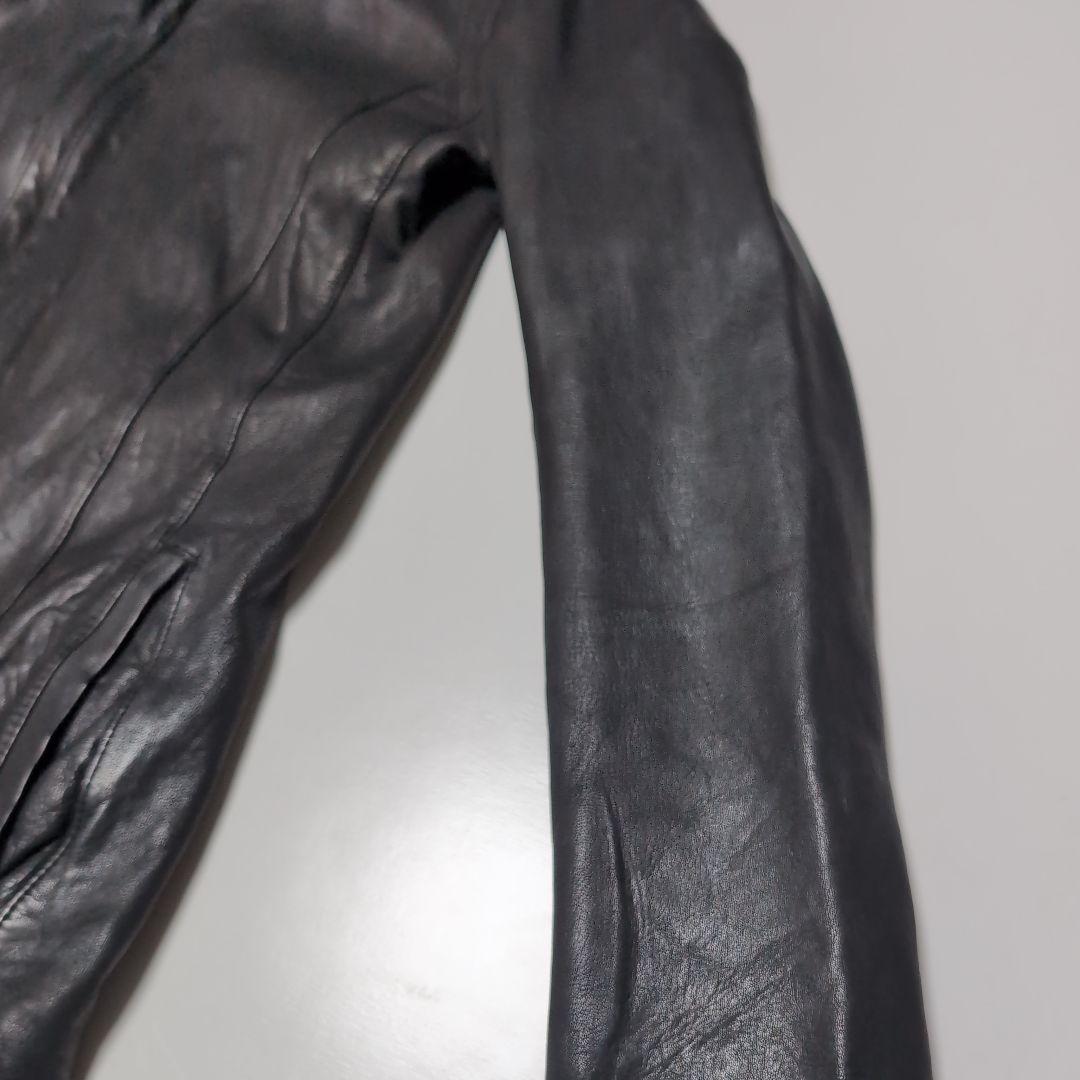 フォーバレー　レザージャケット　ライダースジャケット　ジップアップ　パーカー　黒