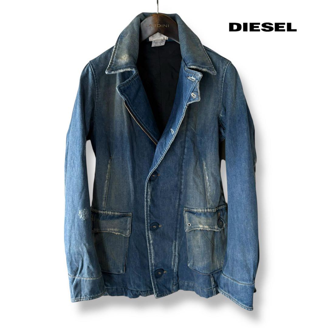 DIESEL/キルティング/ライダースデニムジャケット