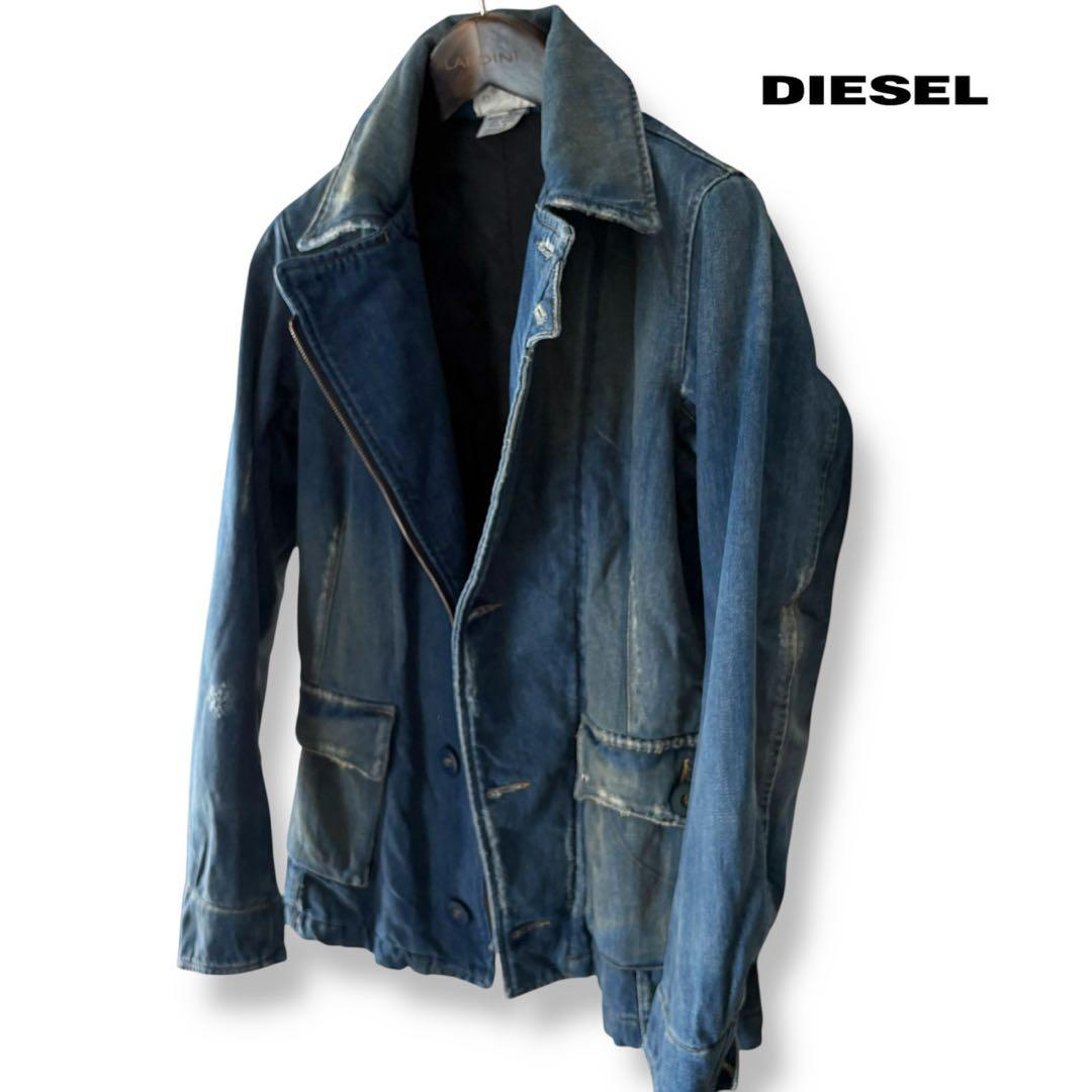 DIESEL/キルティング/ライダースデニムジャケット