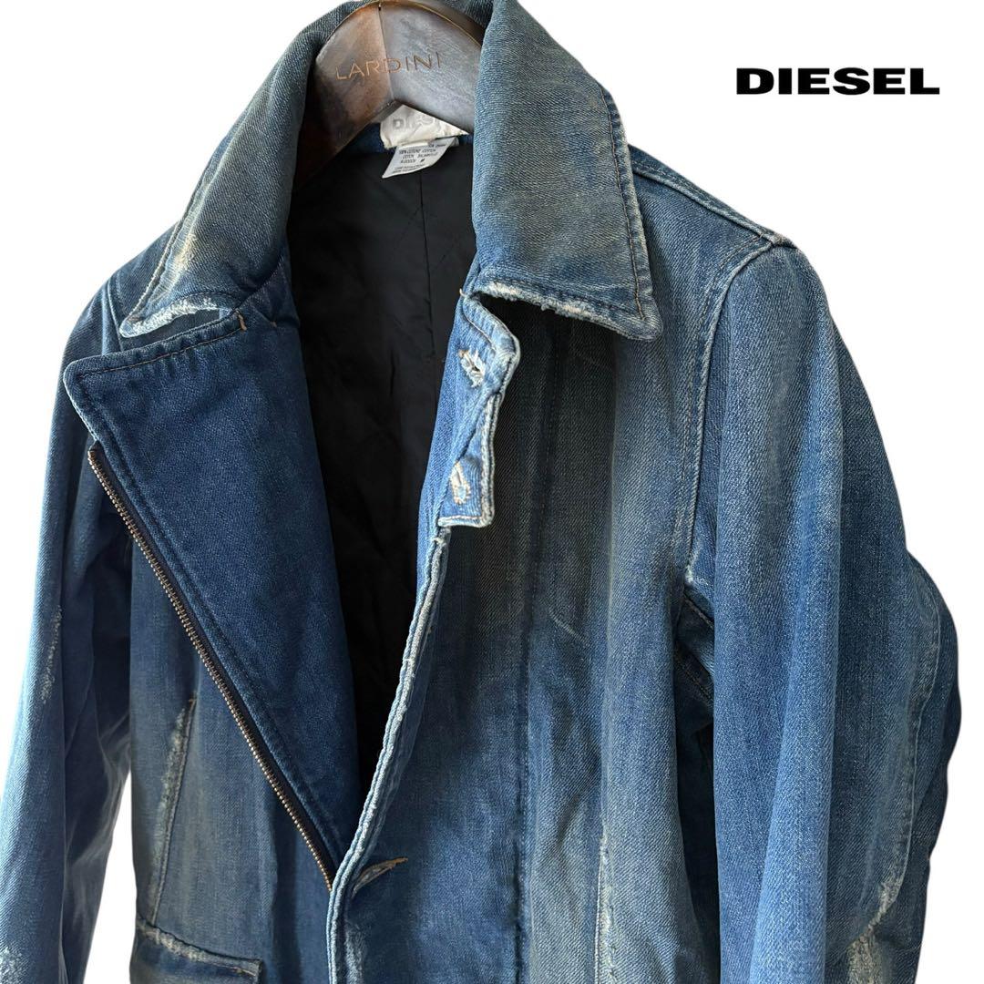 DIESEL/キルティング/ライダースデニムジャケット