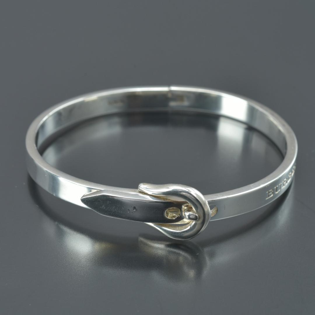 磨き済/美品 BURBERRY バーバリー SV バングル ブレスレット 925