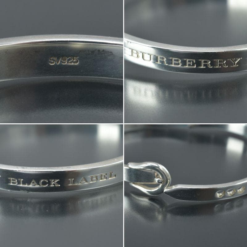 磨き済/美品 BURBERRY バーバリー SV バングル ブレスレット 925