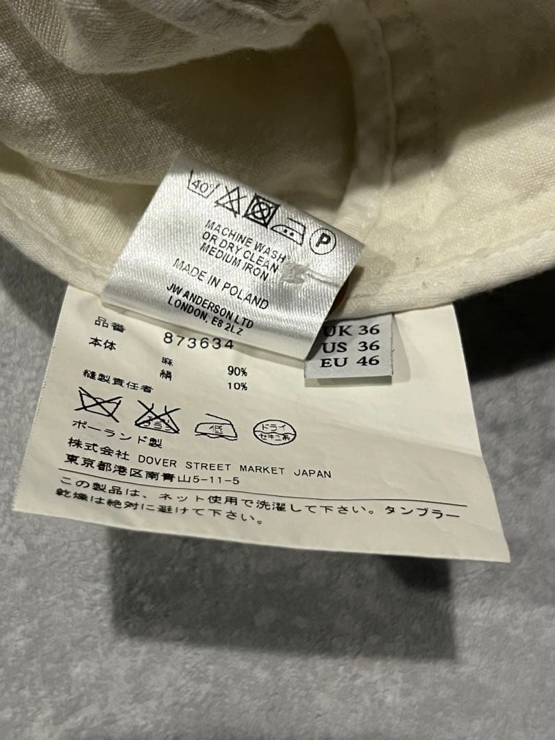 J.W ANDERSON リネン　コート　ロングシャツ　ホワイト