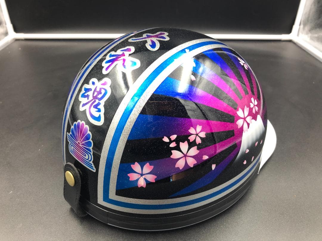 コルク半　カスタム　富士日章　三つボタン　ブラックピンクブルー　ラメ　桜