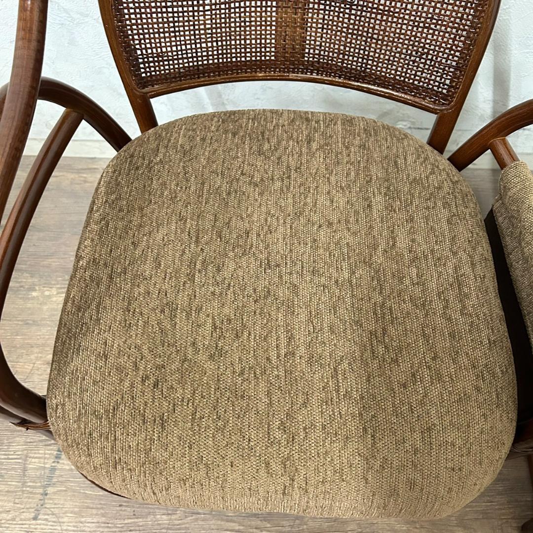 夫婦座椅子　1対　アジアンテイスト　籐　ラタン　イス　チェアー　2脚セット