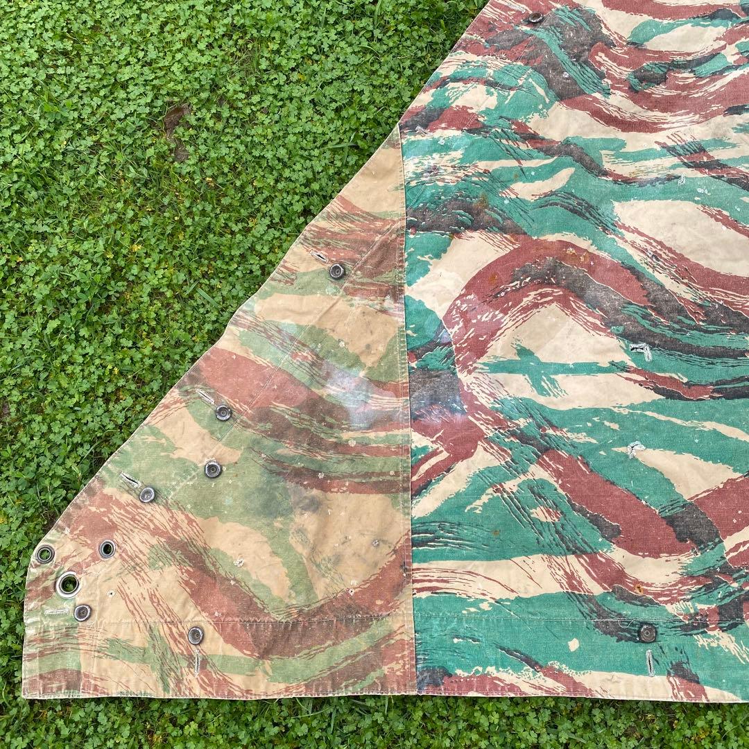 【レア】フランス軍　軍幕　M51　リザードカモ　１枚③　ポンチョ　テント