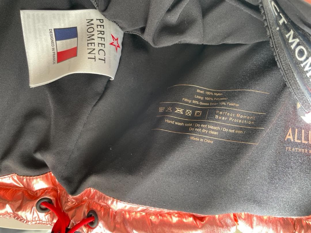 PERFECTMOMENT 6Y ピンクメタリック キッズ スキーウェア ダウン