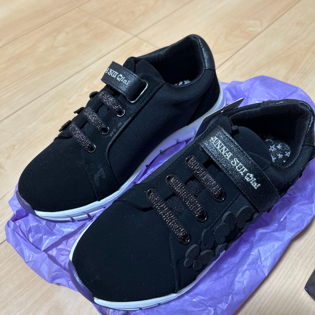 ANNA SUI Mini バタフライスニーカー ブラック　23センチ
