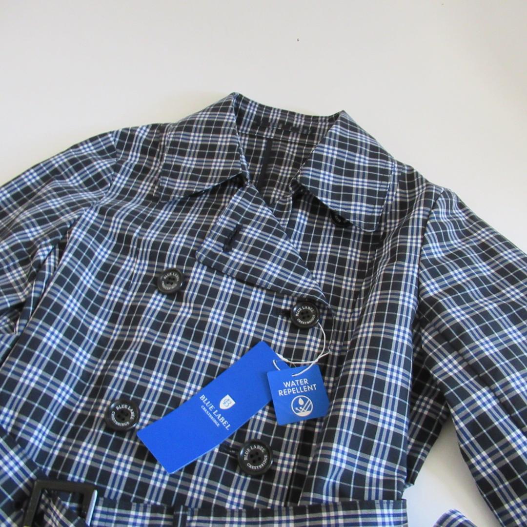 ブルーレーベルクレストブリッジ新品ネイビー ウェザーコート レインコート 36