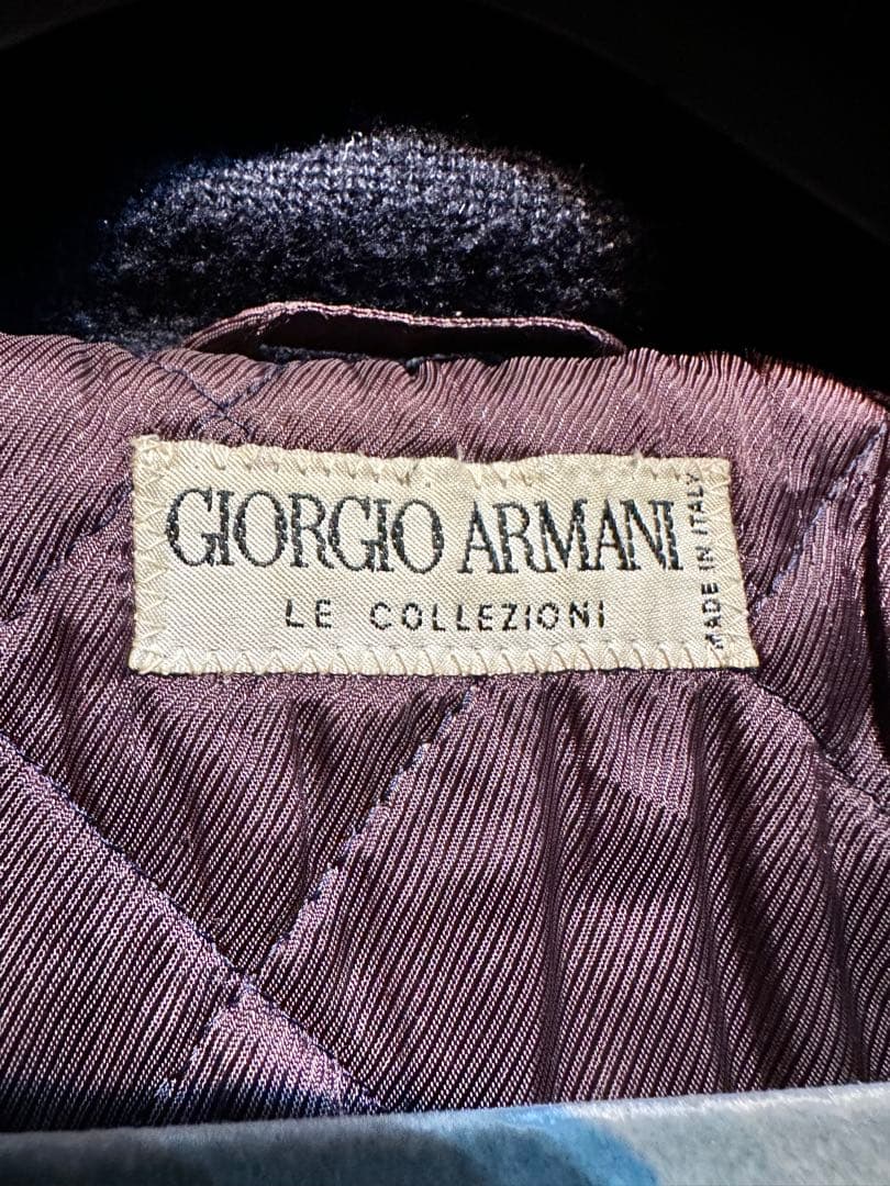 最高級 ヴィンテージ ジョルジオアルマーニ 中綿 襟立ミドルコート サイズ48