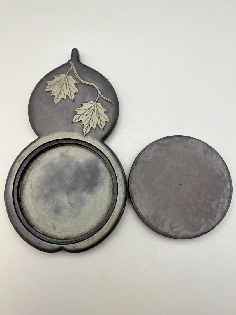 【海】硯　瓢箪形硯　骨董品　骨董品 時代品 中国美術品