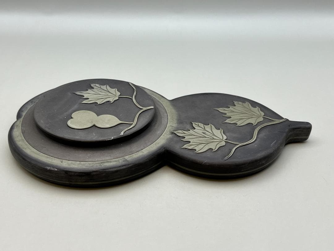 【海】硯　瓢箪形硯　骨董品　骨董品 時代品 中国美術品