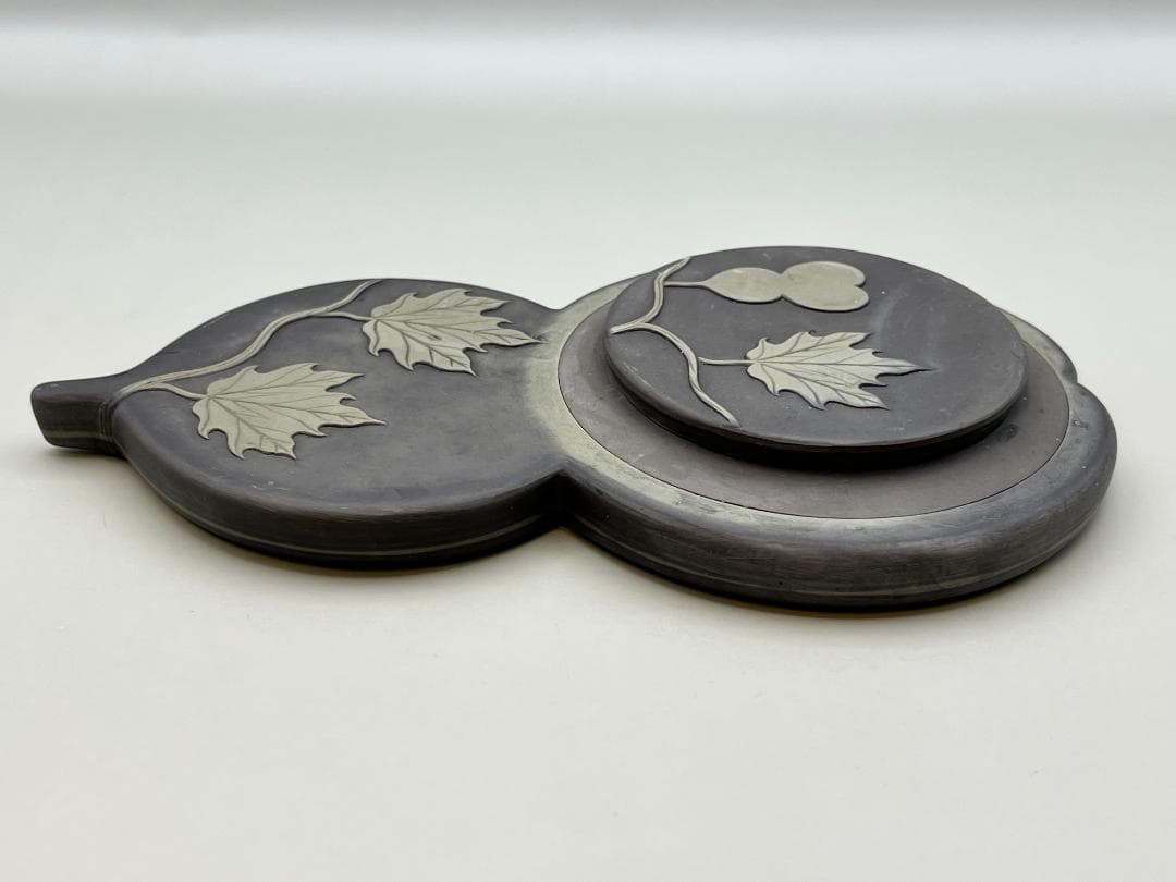 【海】硯　瓢箪形硯　骨董品　骨董品 時代品 中国美術品