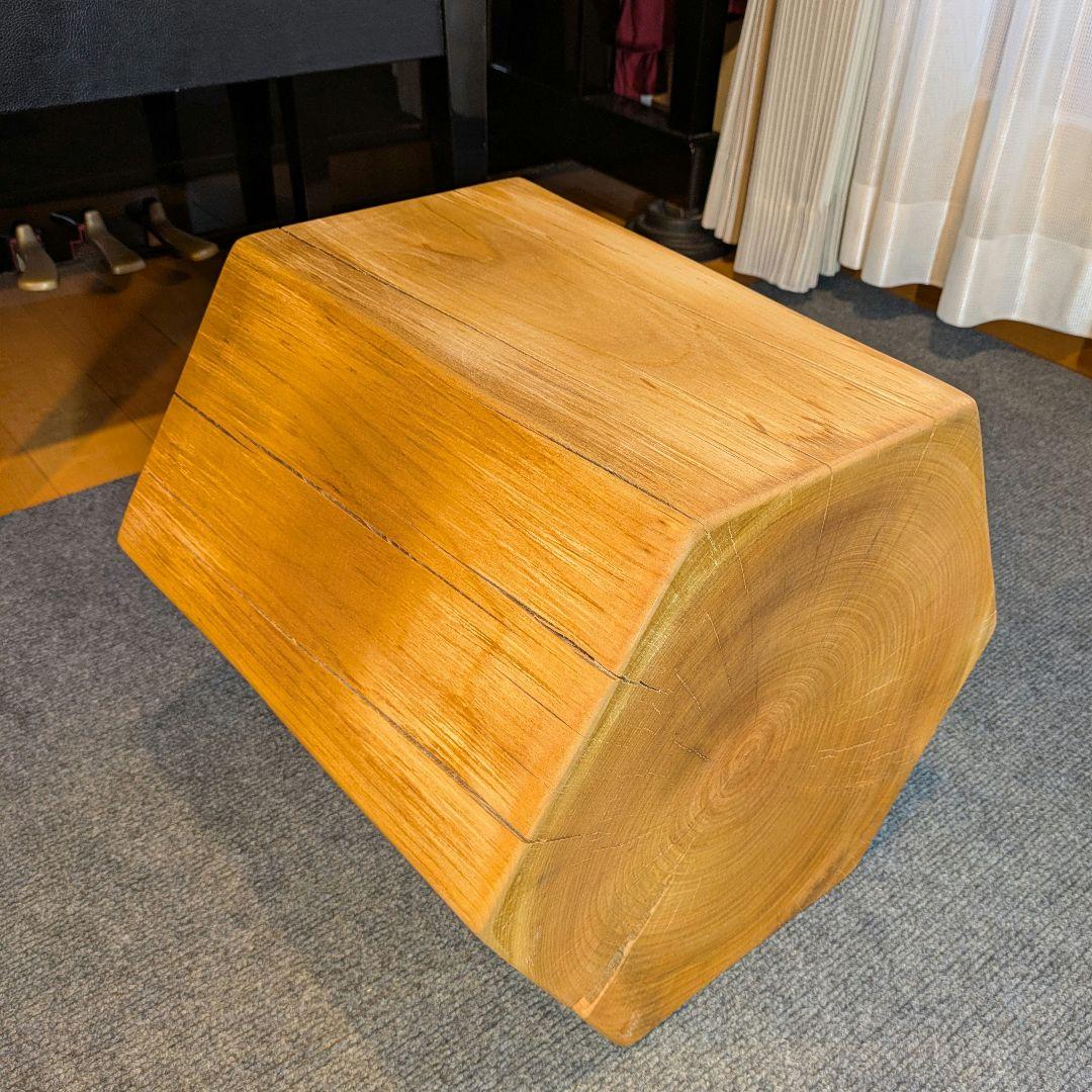 ピーナッツ様確認用　山桜　六角形　 天然木　椅子　スツール　高さ約35㎝