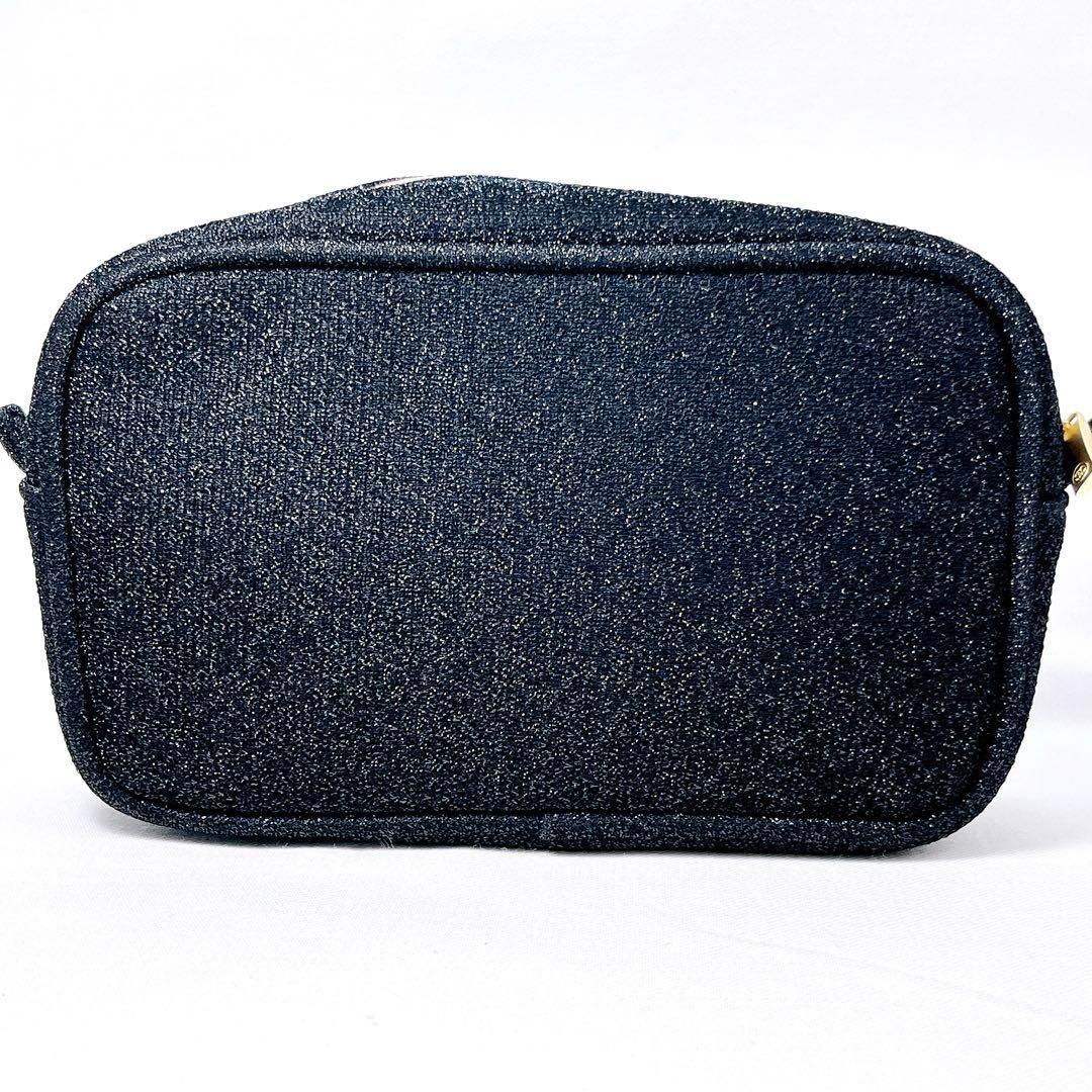 美品 CHANEL ポーチ ノベルティ 黒 シャネル グリッター仕上げ