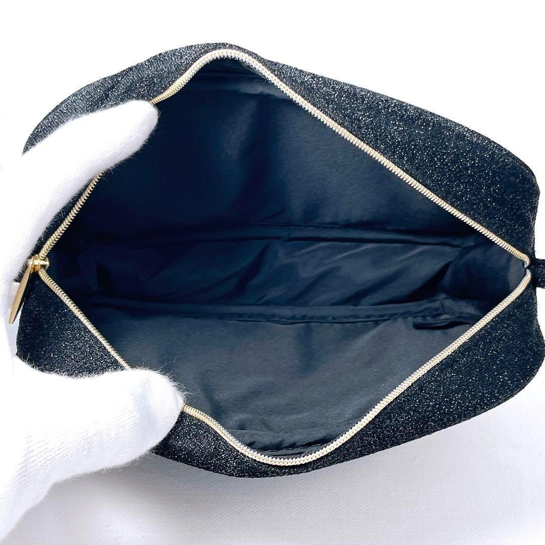 美品 CHANEL ポーチ ノベルティ 黒 シャネル グリッター仕上げ