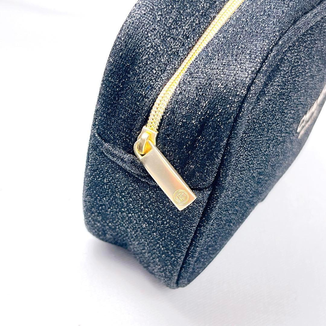 美品 CHANEL ポーチ ノベルティ 黒 シャネル グリッター仕上げ