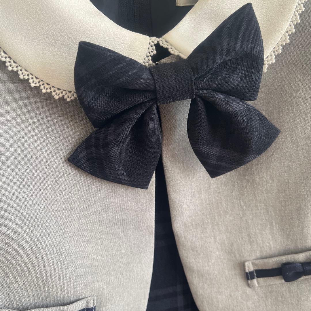 ショパン　115センチ　リボン付きチェック柄ドレス