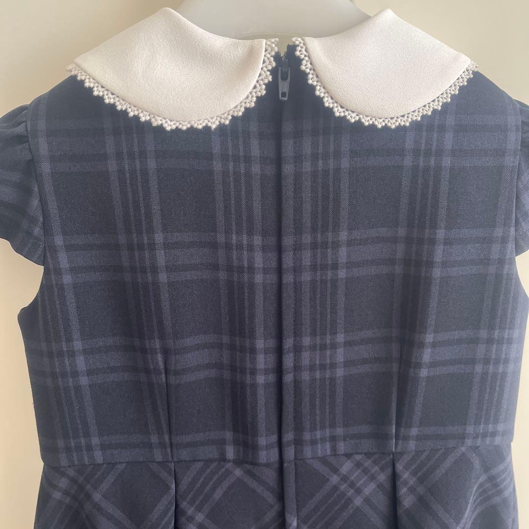 ショパン　115センチ　リボン付きチェック柄ドレス