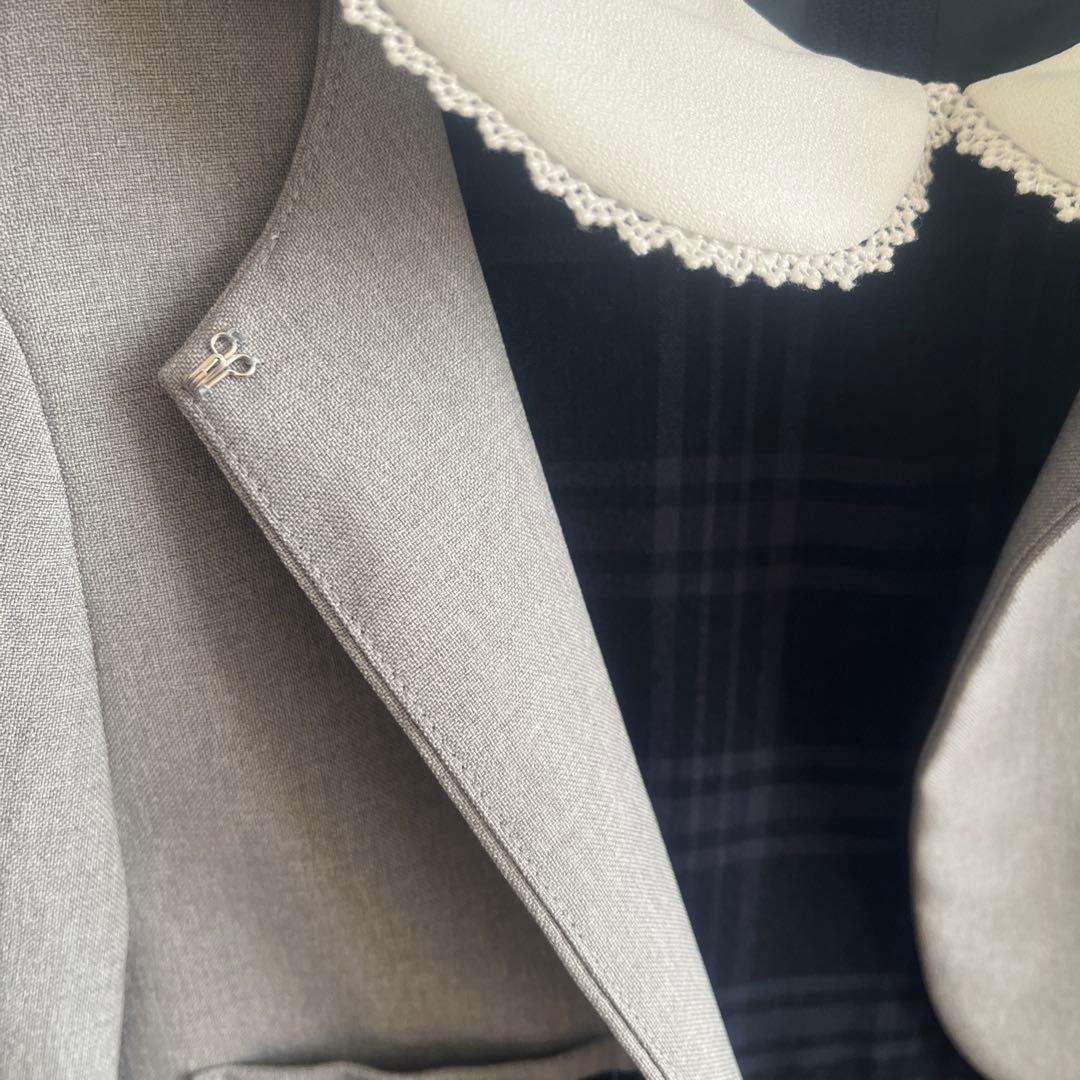 ショパン　115センチ　リボン付きチェック柄ドレス