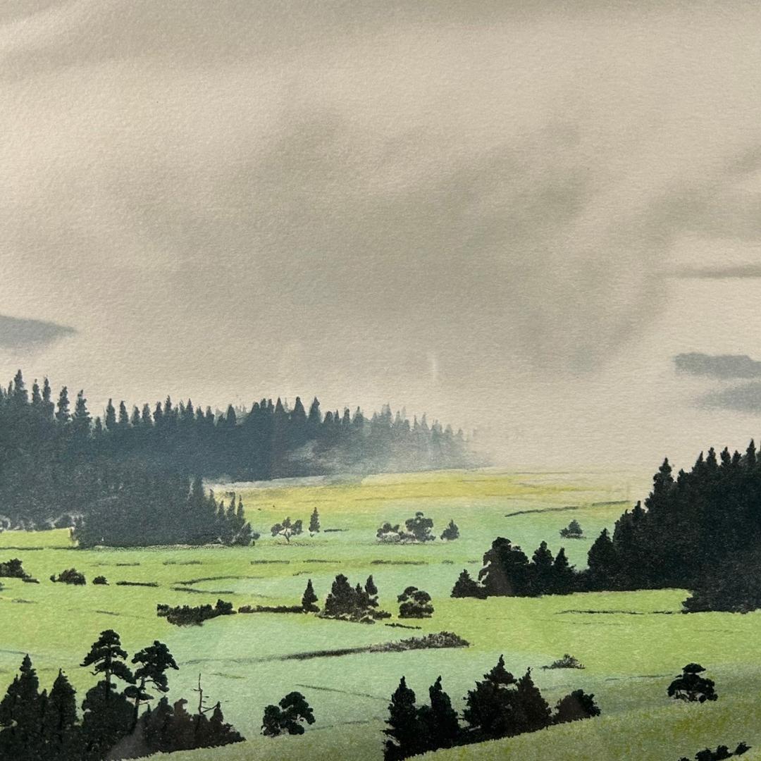 ブライアン・ウィリアムズ「summer」リトグラフ 直筆サイン入り 額縁入り