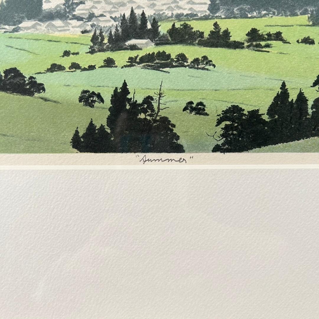 ブライアン・ウィリアムズ「summer」リトグラフ 直筆サイン入り 額縁入り
