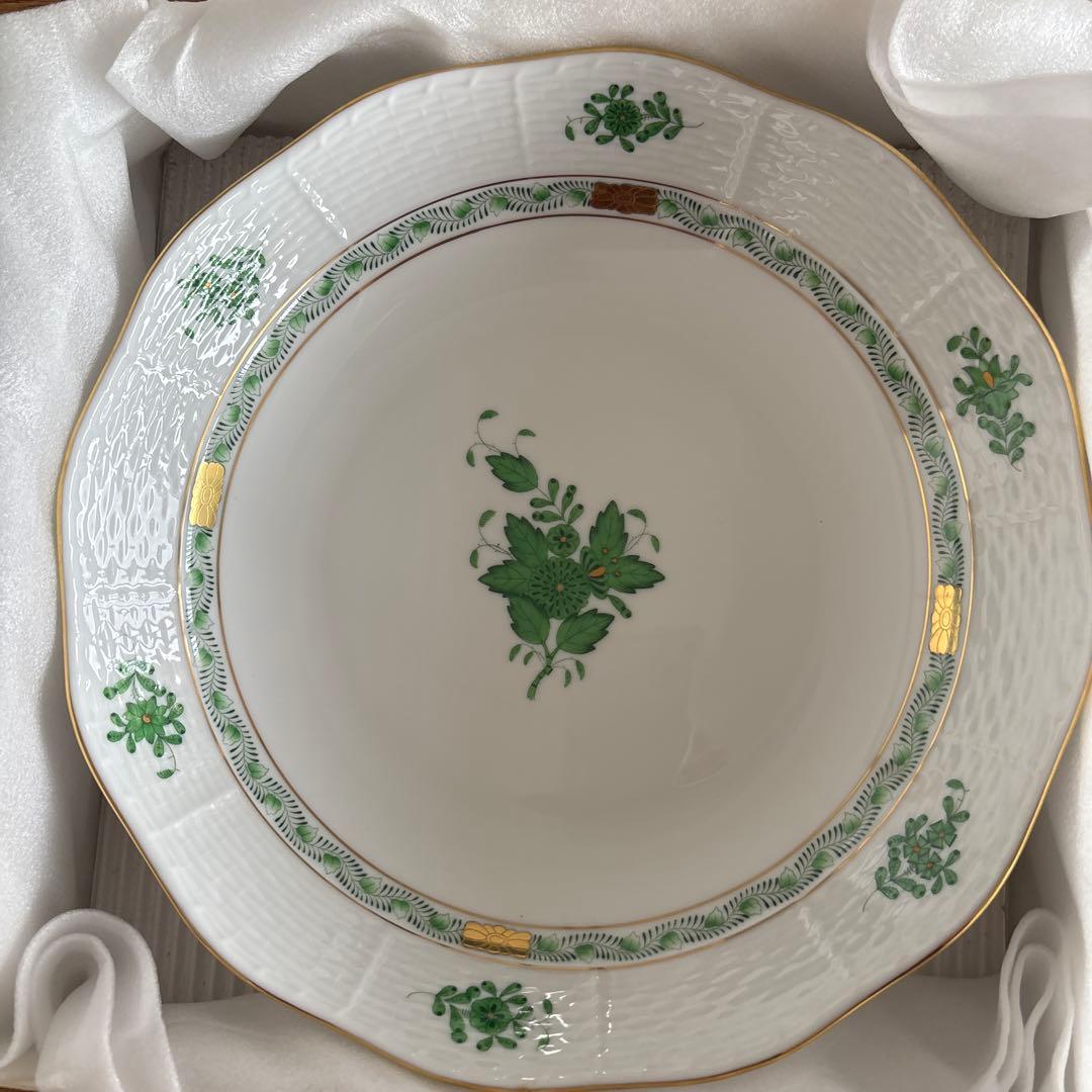 ヘレンド(HEREND) アポニーグリーン ディッシュ 26.5cm プレート