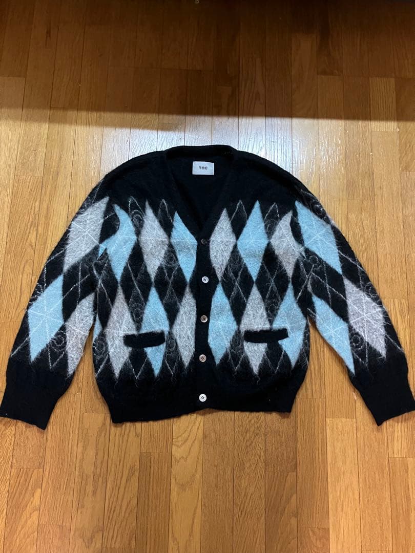 the モンゴリアンチョップス tmc アーガイル モヘアカーディガン