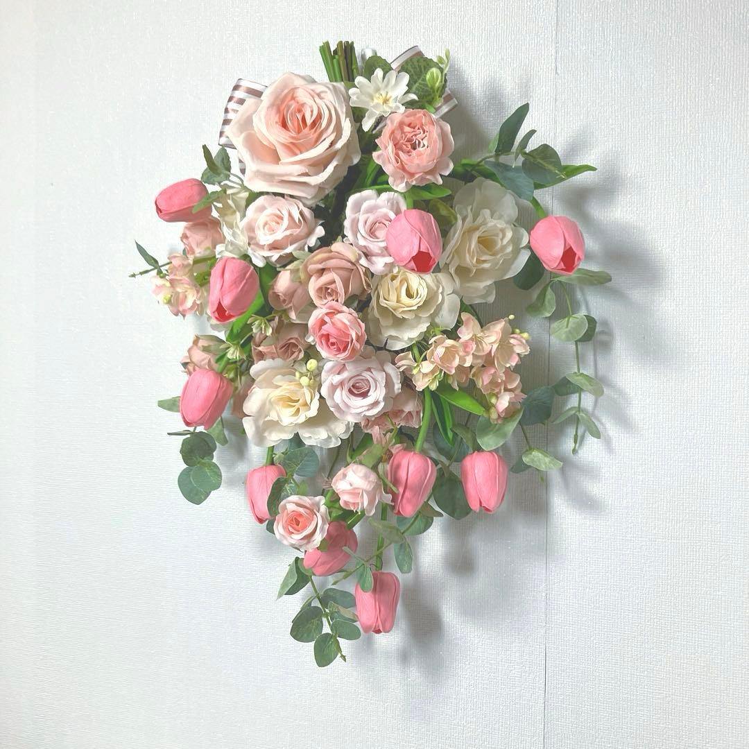 『アンジェリカ ロージー 』チューリップの壁掛けブーケ他一点