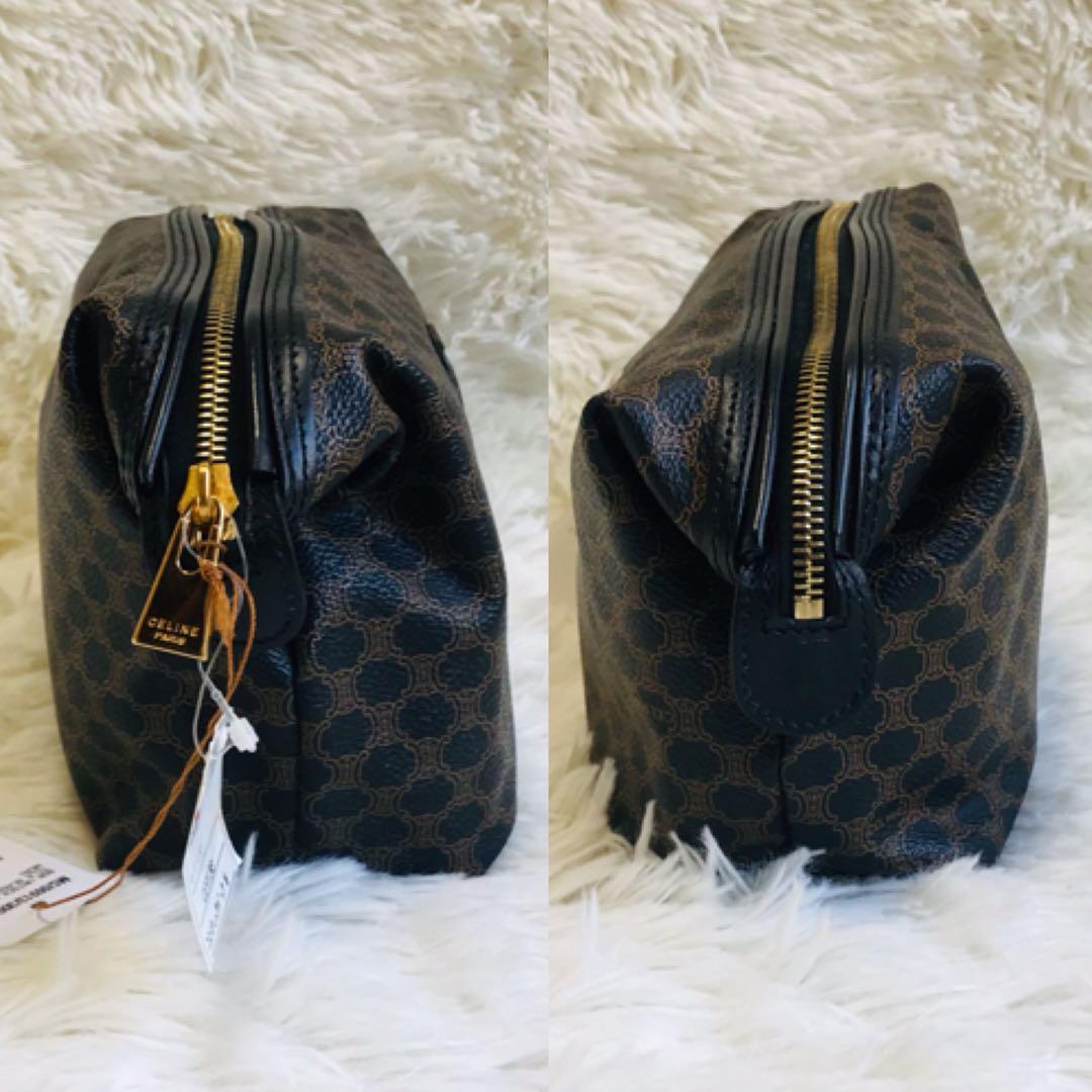 【未使用品】セリーヌ ポーチ 黒マカダム PVC トリオンフ タグ付き