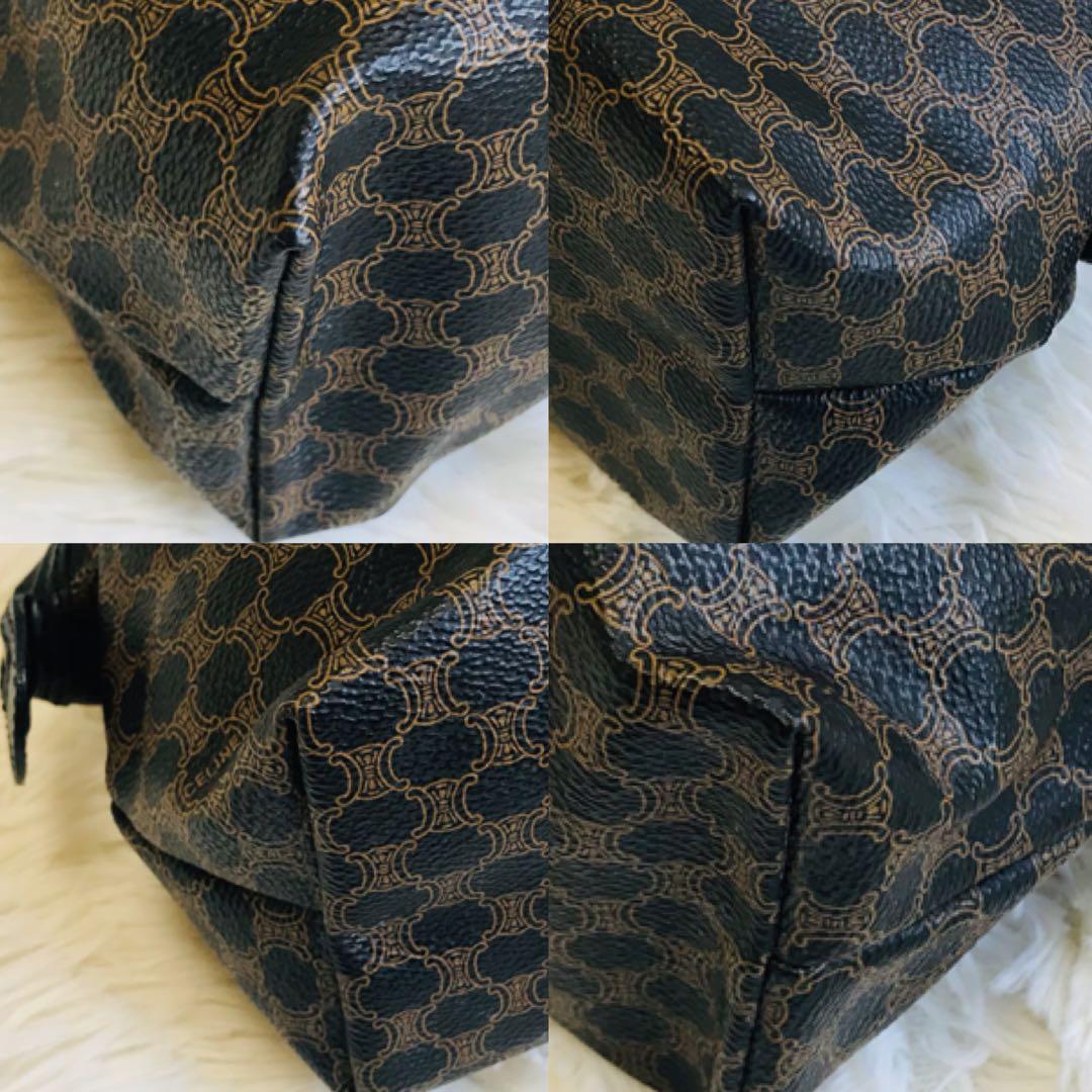 【未使用品】セリーヌ ポーチ 黒マカダム PVC トリオンフ タグ付き