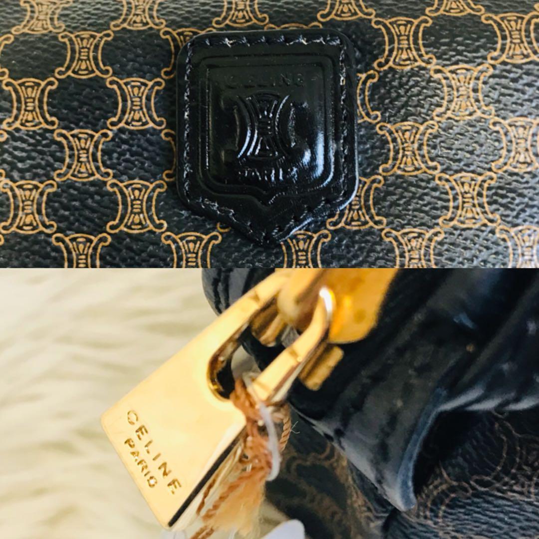 【未使用品】セリーヌ ポーチ 黒マカダム PVC トリオンフ タグ付き