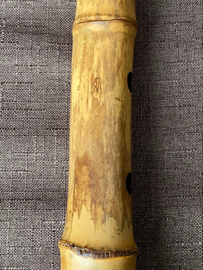 尺八 河野玉水 在銘 銀中継ぎ？ 一尺八寸（約55センチ） 1960